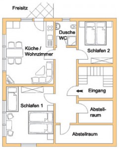 Ferienwohnung 1, Grundriss