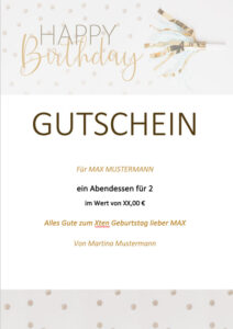 Gutschein / Voucher 